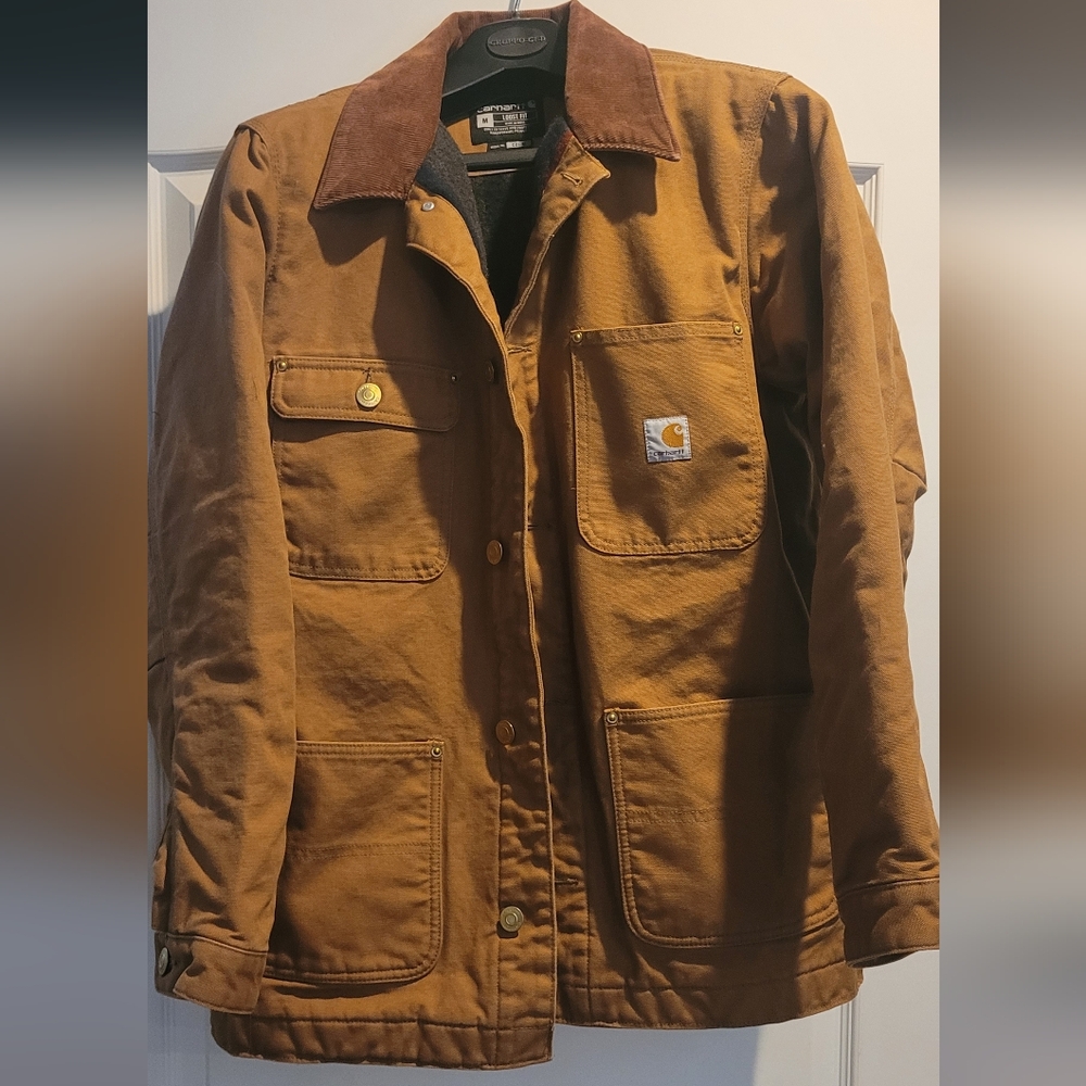 Carhartt, Loose Fit Firm Duck Blanket-Lined Chore Coat, Size M